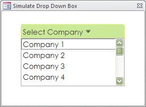 Access Drop Down